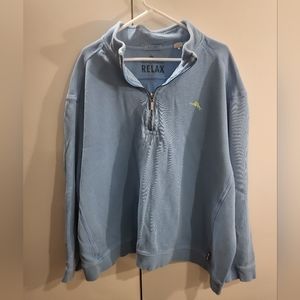 Tommy Bahama 1/4 Zip 3XB Light Blue Pullover